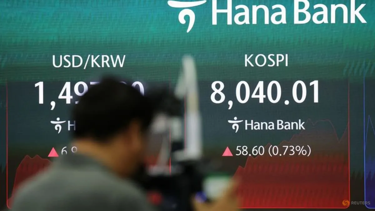 တောင်ကိုရီးယား၏ KOSPI သည် ဖက်ဒရယ်ဘဏ်အပေါ် စိုးရိမ်မှုများက နည်းပညာစတော့ရှယ်ယာများကို ထိခိုက်စေသောကြောင့် ၉ ရာခိုင်နှုန်းနီးပါး ထိုးကျခဲ့သည်။