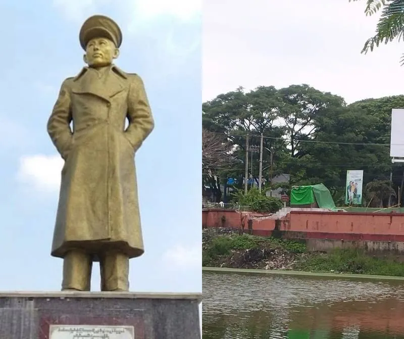 တောင်ငူရှိ ဗိုလ်ချုပ်အောင်ဆန်းကြေးရုပ်တု စစ်အုပ်စုဖယ်ရှား၊ အာဏာသိမ်းပြီးနောက် ဖယ်ရှားခံရသည့် ဗိုလ်ချုပ်အောင်ဆန်းကြေးရုပ်တု ၅ ခုရှိလာ - BUR.MIZZIMA.COM