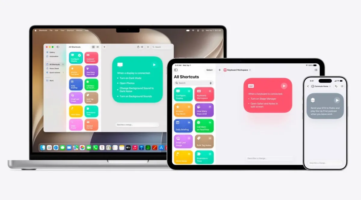 Apple သည် ၎င်း၏ Shortcuts အက်ပ်အသစ်တွင် AI ကို အသုံးပြု၍ လုပ်ငန်းစဉ်များ တည်ဆောက်နိုင်စေမည်ဖြစ်သည်။